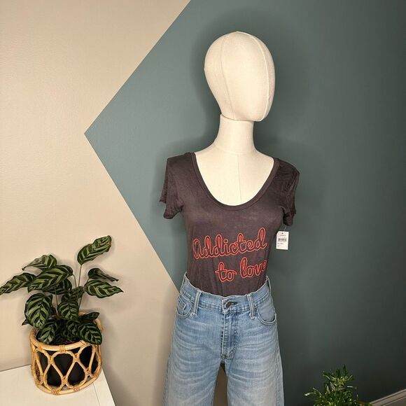 PST Los Angeles “Addicted to Love” Graphic Bodysuit Retro Scoop Neck Tee Small - Picture 2 of 13